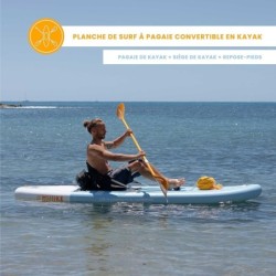 Stand up paddle gonflable avec godilles et siege de kayak