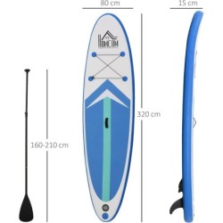 Stand Up Paddle Gonflable Adulte HOMCOM Dimensions