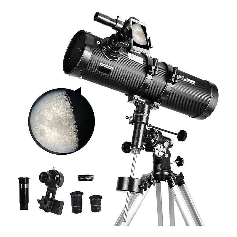 Telescope telescope reflechissant newtonien avec adaptateur pour