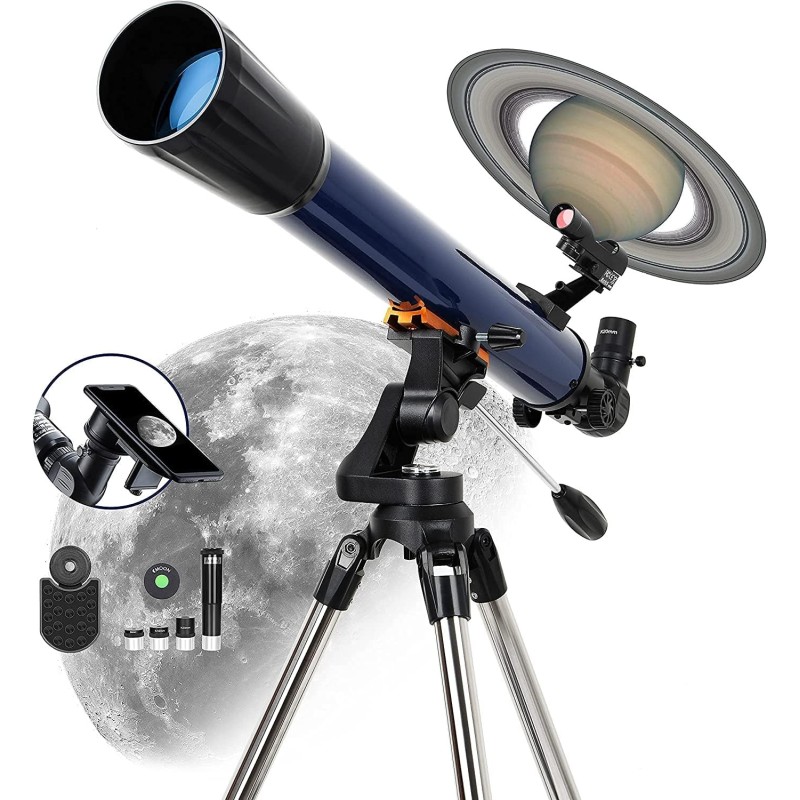 Telescope astronomique avec adaptateur de trepied reglable par telephone