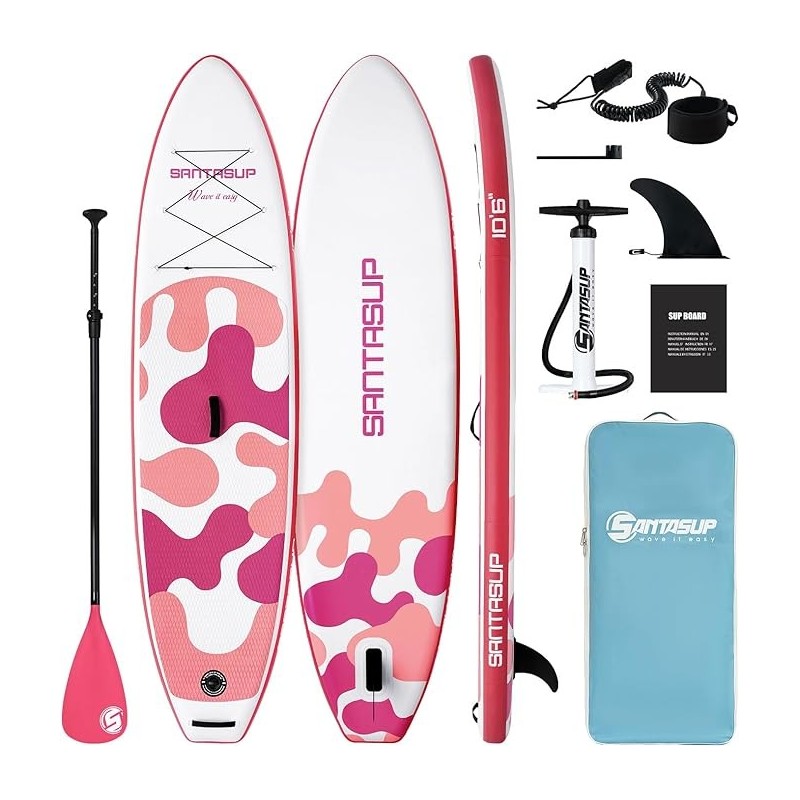 Santasup Stand Up Paddle Planche de Surf Sup Gonflable Complet Paddle Gonflable