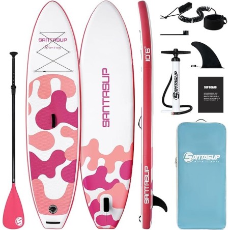 Santasup Stand Up Paddle Planche de Surf Sup Gonflable Complet Paddle Gonflable