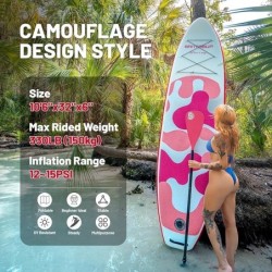 Santasup Stand Up Paddle Planche de Surf Sup Gonflable Complet Paddle Gonflable