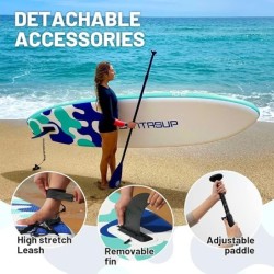 Santasup Stand Up Paddle Planche de Surf Sup Gonflable Paddle Gonflable