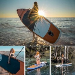 Santasup Stand Up Paddle Planche de Surf  Pagaie Reglable, Pompe