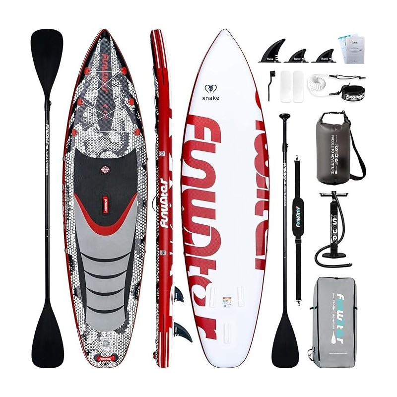 FunWater Planche de Surf Gonflable - Accessoire Complet - Pagaie reglable