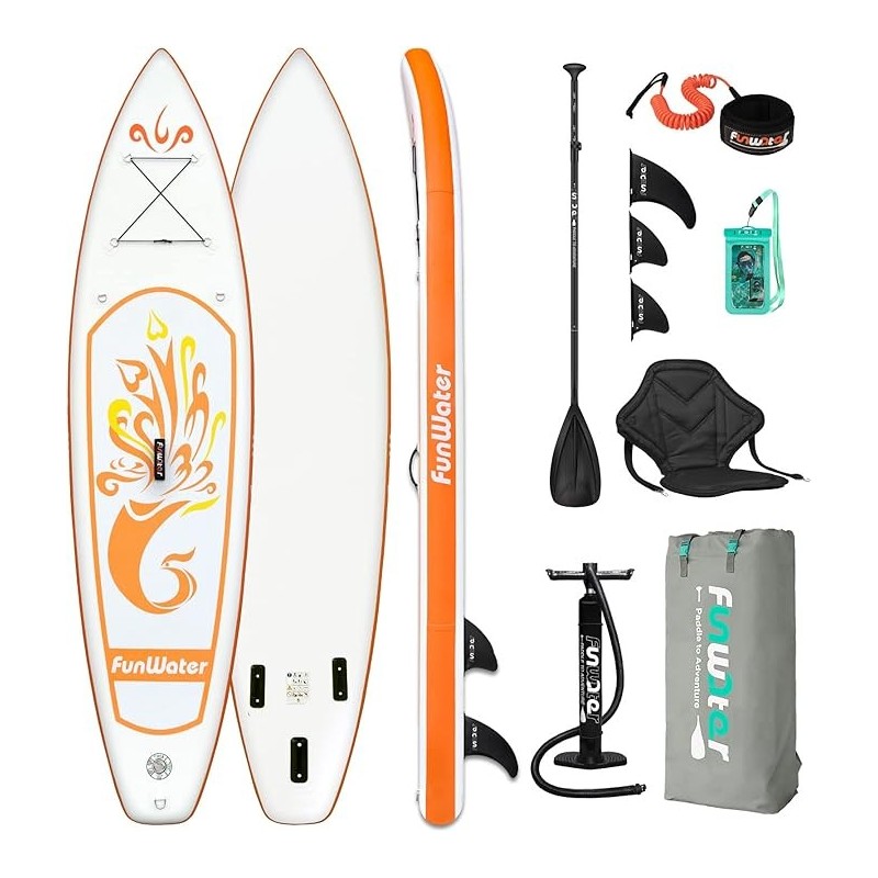 FunWater Planche de Surf Gonflable - Accessoire Complet - Pagaie reglable