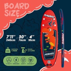 FunWater Planche de Surf Gonflable  - Pagaie reglable , Kid-Rot