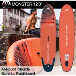 AQUA MARINA PACK PADDLE GONFLABLE MONSTER 12' AQUA MARINA