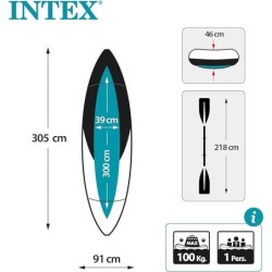 Intex Unisex Kayak, 1 place