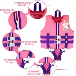 Wenlia Gilet de bain pour enfants Gilet de bain licorne