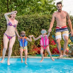 Pottwal Maillot de bain flottant reglable en neoprene pour enfants