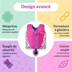 Limmys Neoprene gilet de natation pour enfants avec aide a la flottaison